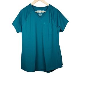 WonderWink‎ Renew Teal V Neck Scrub Top Modern Fit Womens Medium